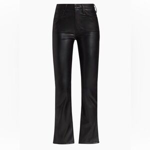 MOTHER Black Faux Leather High-Rise Straight Leg Pants